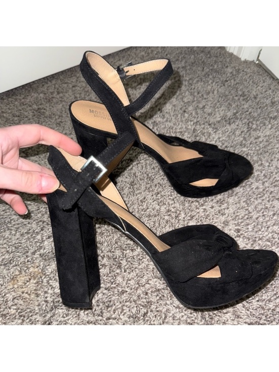 Target Shoes - NWOT Target Black Suede Ankle-Strap Block Heels